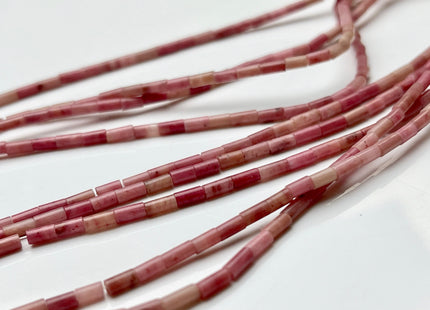 2x4 mm Tube Shape Rhodonite or Amethyst Gemstone Beads Genuine Pink or Purple Color Gemstones Loose Spacer Beads 15.5 Inches Strand #3943