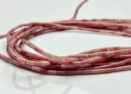 2x4 mm Tube Shape Rhodonite or Amethyst Gemstone Beads Genuine Pink or Purple Color Gemstones Loose Spacer Beads 15.5 Inches Strand #3943