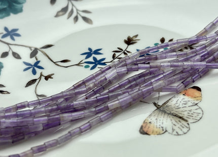 2x4 mm Tube Shape Rhodonite or Amethyst Gemstone Beads Genuine Pink or Purple Color Gemstones Loose Spacer Beads 15.5 Inches Strand #3943