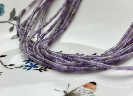 2x4 mm Tube Shape Rhodonite or Amethyst Gemstone Beads Genuine Pink or Purple Color Gemstones Loose Spacer Beads 15.5 Inches Strand #3943