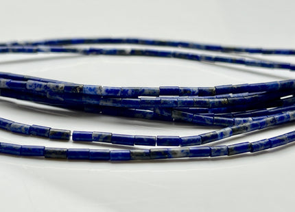 2x4 mm Tube Shape Lapis Gemstone Beads Genuine Multi Blue Lapis Color Gemstones Loose Spacer Beads 15.5 Inches Strand #3944