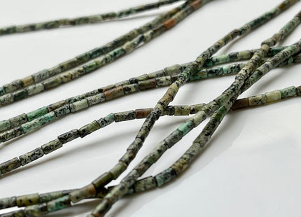 2x4 mm Tube Shape White or Africa Turquoise Gemstone Beads Genuine White Multi Green Gemstones Loose Spacer Beads 15.5 Inches Strand #3947
