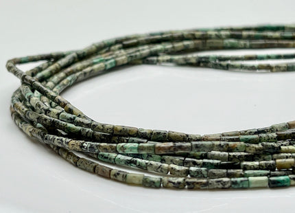 2x4 mm Tube Shape White or Africa Turquoise Gemstone Beads Genuine White Multi Green Gemstones Loose Spacer Beads 15.5 Inches Strand #3947