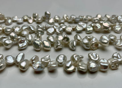 7-8x10 mm AAA Natural White Keshi Freshwater Pearls Top Drilled Keshi Pearl Beads High Luster Natural Cultured Keshi Pearls #1254