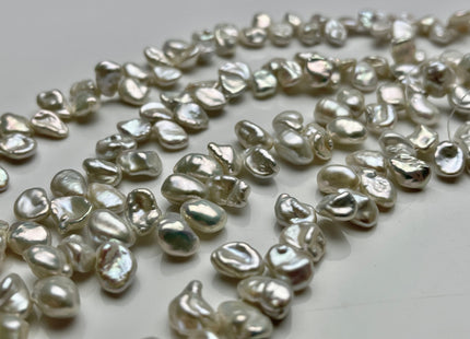 7-8x10 mm AAA Natural White Keshi Freshwater Pearls Top Drilled Keshi Pearl Beads High Luster Natural Cultured Keshi Pearls #1254