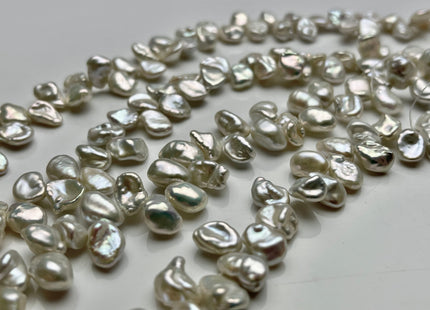 7-8x10 mm AAA Natural White Keshi Freshwater Pearls Top Drilled Keshi Pearl Beads High Luster Natural Cultured Keshi Pearls #1254