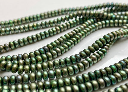 5mm Olive Green Button Freshwater Pearl, Genuine Freshwater Pearl, Dark Green Freshwater Pearls, High Luster Green Pearls #53