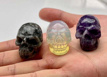 1.5 Inch Hand Carved Gemstone Skull Home Decorations