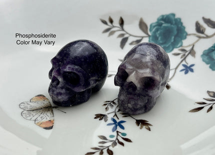 1.5 Inch Hand Carved Gemstone Skull Home Decorations