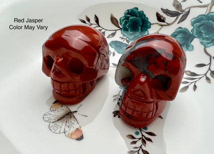 2 Inch Hand Carved Gemstone Skull Home Decorations, Mini Skull Art Collectibles Figurines, Healing Gemstones, Skull Decor #4000-D