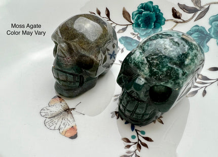 2 Inch Hand Carved Gemstone Skull Home Decorations, Mini Skull Art Collectibles Figurines, Healing Gemstones, Skull Decor #4000-D
