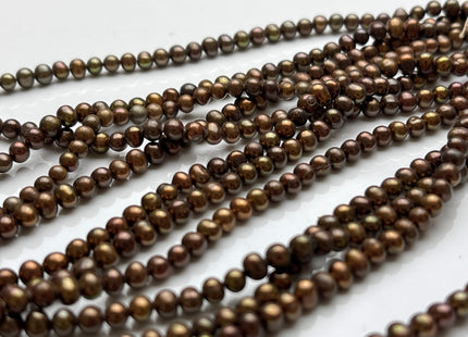 3.5-4 mm AA Chocolate Brown Tiny potato Freshwater Pearl Beads Genuine Dark Brown Small Potato Freshwater Pearls #P1973