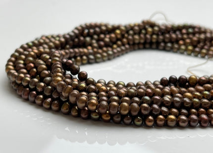 3.5-4 mm AA Chocolate Brown Tiny potato Freshwater Pearl Beads Genuine Dark Brown Small Potato Freshwater Pearls #P1973