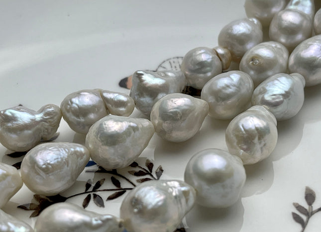 10x12-12x16 mm Natural White Teardrop Baroque Pearl Beads Genuine Freshwater Baroque Pearls Irregular Baroque Pearls B Grade #P1974