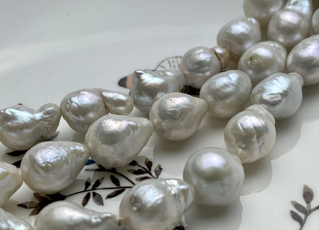 10x12-12x16 mm Natural White Teardrop Baroque Pearl Beads Genuine Freshwater Baroque Pearls Irregular Baroque Pearls B Grade #P1974