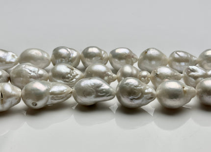 10x12-12x16 mm Natural White Teardrop Baroque Pearl Beads Genuine Freshwater Baroque Pearls Irregular Baroque Pearls B Grade #P1974