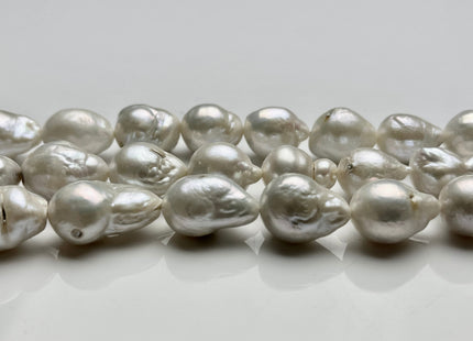 10x12-12x16 mm Natural White Teardrop Baroque Pearl Beads Genuine Freshwater Baroque Pearls Irregular Baroque Pearls B Grade #P1974