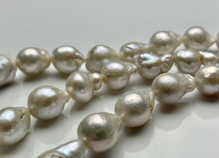 10x12-12x16 mm Natural White Teardrop Baroque Pearl Beads Genuine Freshwater Baroque Pearls Irregular Baroque Pearls B Grade #P1974