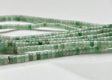 2x4mm Green Color Aventurine Heishi Rondelle Shape Genuine Natural Aventurine Gemstone Loose Beads 15.5 Inches Strand #4005
