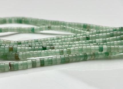 2x4mm Green Color Aventurine Heishi Rondelle Shape Genuine Natural Aventurine Gemstone Loose Beads 15.5 Inches Strand #4005