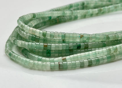 2x4mm Green Color Aventurine Heishi Rondelle Shape Genuine Natural Aventurine Gemstone Loose Beads 15.5 Inches Strand #4005