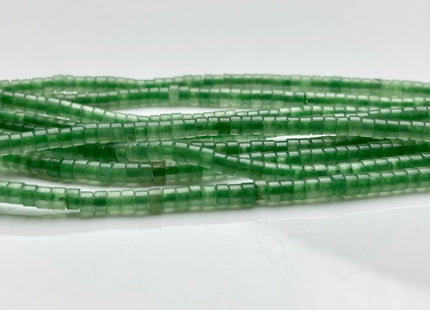 2x4mm Green Color Jade Heishi Rondelle Shape Genuine Natural Jade Gemstone Loose Beads 15.5 Inches Strand #4006
