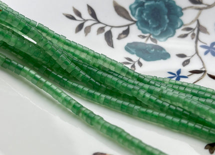 2x4mm Green Color Jade Heishi Rondelle Shape Genuine Natural Jade Gemstone Loose Beads 15.5 Inches Strand #4006
