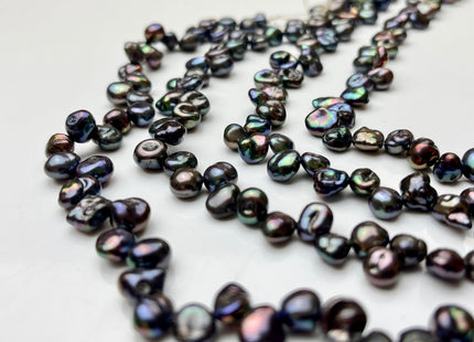 6x7-8 mm AA Dark Peacock Color Keshi Freshwater Pearls Top Drilled Keshi Pearl Beads High Luster Genuine Keshi Freshwater Pearls #P1979