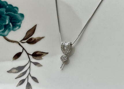 One Piece 925 Sterling Silver/Gold Pendant Setting Findings For Half Drilled Pearls Oval Shape Design W/CZ Sterling Silver Pendant #10243