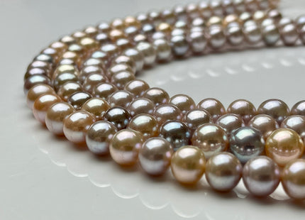8-9.5 mm AAA Rare Extra Shiny Natural Mauve or Multi Mixed Pink Potato Freshwater Pearl Bead Genuine High Luster Quality Bridal Pearl #P1964