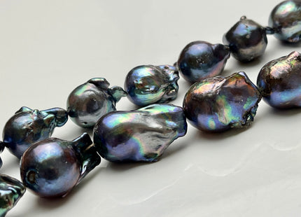14x19-18x30mm AA Jumbo Rainbow Peacock Color TearDrop Shape Baroque Pearl Beads Genuine High Luster Peacock Freshwater Baroque Pearls #P1960