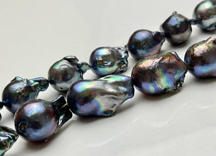 14x19-18x30mm AA Jumbo Rainbow Peacock Color TearDrop Shape Baroque Pearl Beads Genuine High Luster Peacock Freshwater Baroque Pearls #P1960