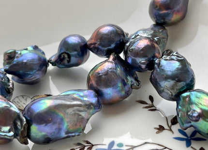 14x19-18x30mm AA Jumbo Rainbow Peacock Color TearDrop Shape Baroque Pearl Beads Genuine High Luster Peacock Freshwater Baroque Pearls #P1960