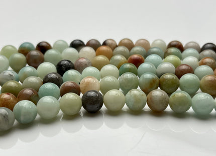 6mm 8mm 10mm Natural Multi Color Smooth Round Amazonite Gemstone Beads Genuine Natural Amazonite Beads 15.5 Inches Strand #4014
