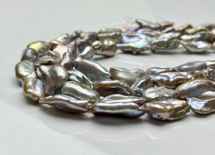 9-10x16-22 mm AA Gray Seaweed Champagne Color Keshi Freshwater Pearls Genuine Multi Color Keshi Freshwater Pearl Beads #P1991