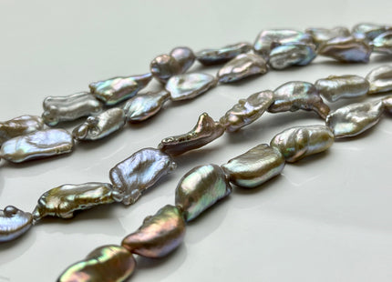 9-10x16-22 mm AA Gray Seaweed Champagne Color Keshi Freshwater Pearls Genuine Multi Color Keshi Freshwater Pearl Beads #P1991