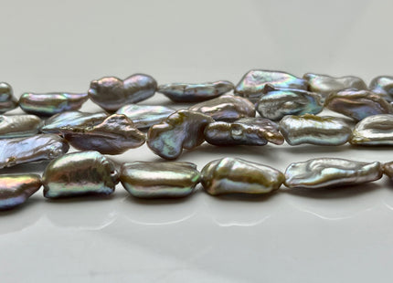 9-10x16-22 mm AA Gray Seaweed Champagne Color Keshi Freshwater Pearls Genuine Multi Color Keshi Freshwater Pearl Beads #P1991
