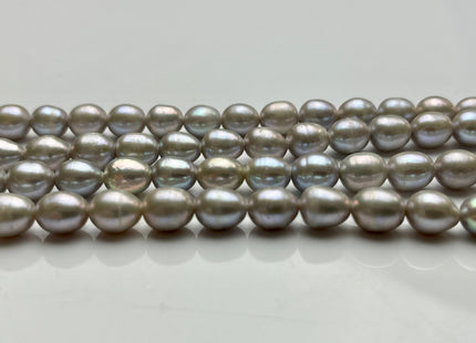 7x8-9 mm Gray Color Rice/Oval Freshwater Pearl Beads Genuine Gray Color High Luster Cultured Rice Shape Freshwater Pearls #P1996