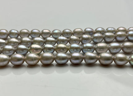 7x8-9 mm Gray Color Rice/Oval Freshwater Pearl Beads Genuine Gray Color High Luster Cultured Rice Shape Freshwater Pearls #P1996