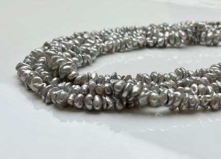 6-8 mm AA Gray Color Keshi Disc Freshwater Pearl Beads Center Drilled Genuine Gray Color Keshi Disc Shaped Pearls #P2000