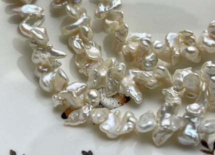 5-8x8-14 mm AAA Freshwater Natural White Keshi Pearl Beads Genuine Double Keshi Center Drilled High Luster Natural KeshiPearls #P2007