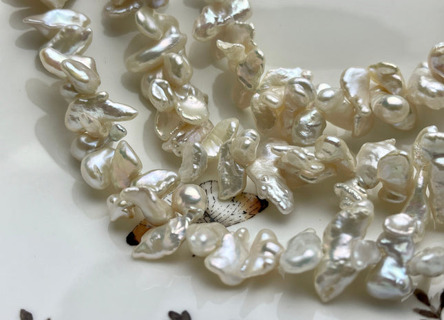 5-8x8-14 mm AAA Freshwater Natural White Keshi Pearl Beads Genuine Double Keshi Center Drilled High Luster Natural KeshiPearls #P2007