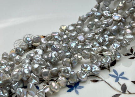5-6x7-8 mm AA Gray Color Keshi Freshwater Pearls Top Drilled Keshi Pearl Beads High Luster Genuine Keshi Freshwater Pearls #P2008