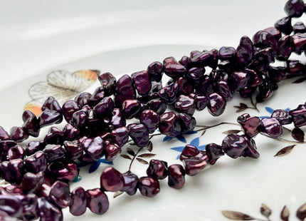 5-6x7-8 mm AA Mulberry Color Keshi Freshwater Pearls Top Drilled Keshi Pearl Beads High Luster Genuine Wine Purple Color Keshi Pearls #P2006