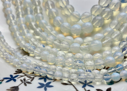 6mm 8mm 10mm 11mm Faceted Round White Opalite Gemstone Beads Genuine Micro Faceted Opalite Loose Beads 15 Inches Strand #4024