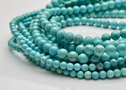 4 mm 6 mm Smooth Round Green Blue Turquoise Color Gemstone Beads 15.5 Inches Strand #4020