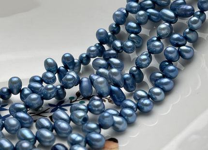 5x7mm AA Top Drilled Blue Color Rice/Oval Freshwater Pearl Beads Genuine High Luster Dancing Cultured Freshwater Pearls #P2022