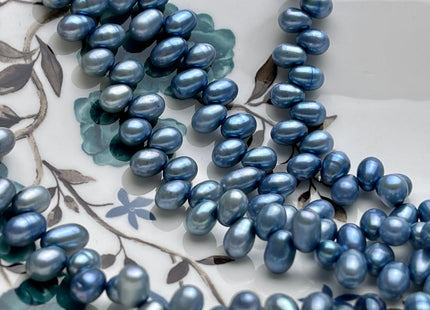 5x7mm AA Top Drilled Blue Color Rice/Oval Freshwater Pearl Beads Genuine High Luster Dancing Cultured Freshwater Pearls #P2022
