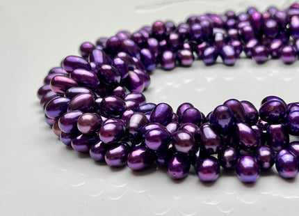 5x7mm AA Top Drilled Purple Color Rice/Oval Freshwater Pearl Beads Genuine High Luster Dancing Cultured Freshwater Pearls #P2020