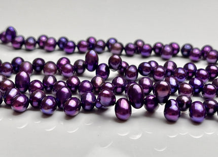 5x7mm AA Top Drilled Purple Color Rice/Oval Freshwater Pearl Beads Genuine High Luster Dancing Cultured Freshwater Pearls #P2020